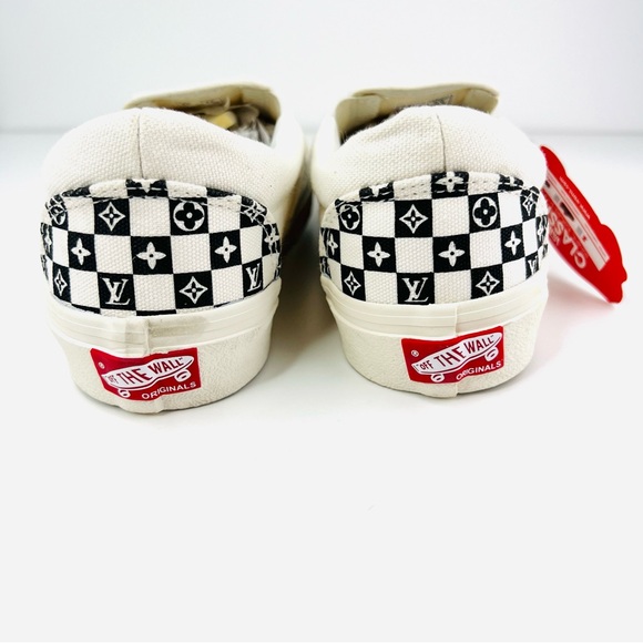 Vans x Louis Vuitton Unisex White Black Checkered Slip-On Monogram Sneaker NEW - Picture 6 of 9